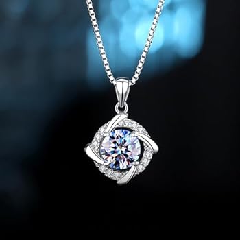 Labordiamant Moissanit Halskette aus 925 Silber – Royal Elegance für Damen mit GRA-Zertifikat