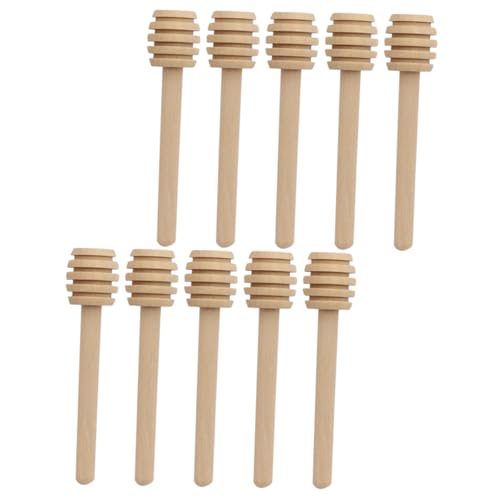 FELTECHELECTR Wooden Honey Stirring Rods 10pcs Set Honey Dier Stirring Stick Rod for Marmalade Tea and Coffee Pot Stirring