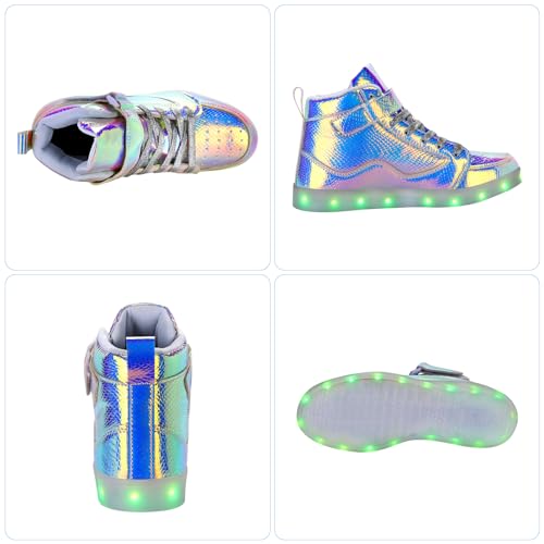 Image of Light Up Shoes Men Women LED Shoes USB Charging Adult High Top LED Sneakers Glow in The Dark Footwear for Dancing Party Festivals Festivals