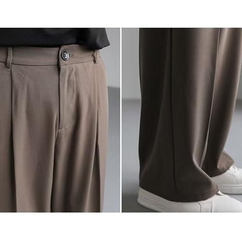 Men's Loose Pleated Business Pants Loose Pleated Suit Trousers Wide-Leg Suit Pants for Men3