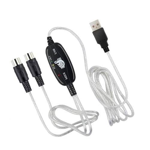 BESPORTBLE Midi to USB Connection Cable Keyboard Adapter for Music Editing High Performance Midi Data Transmission Compatible with Windows Os Easy Plug and Play Installation