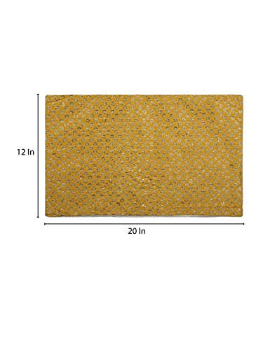 Image of miah decor Gold-Toned Velvet Rectangle Cushion Covers with Laser Cutting