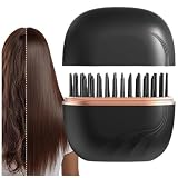 Cepillo Alisador PortáTil,Miniplancha De Pelo InaláMbrica 2 En 1 Con CalefaccióN,3 Ajustes Temperatura,Calentamiento RáPido 30s,Carga Type-C,Para Todo Tipo Cabello,Ideal Para Viajes Y Uso DoméStico(Bl