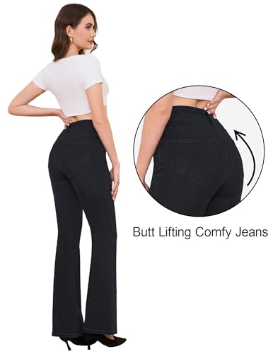 FABRACK Women's Flare Jeans Mid-Rise Stretchy Bootcut Bell Bottom Jeans Curvy Denim Pants3