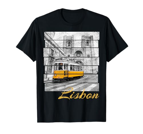 Lissabon Straßenbahn Portugal Vintage Urlaub Souvenir T-Shirt