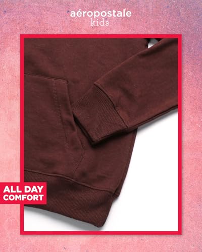 AEROPOSTALE Girls Sweatsuit Set - 2 Piece Fleece Hoodie Sweatshirt, Flare Jogger Sweatpants - Track Suit Set for Girls, 7-163