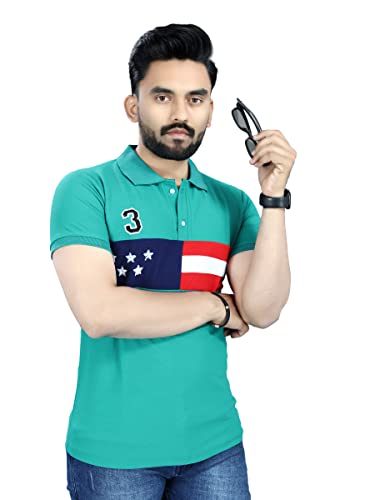 Image of Men's Cotton Embroidred Stretchable Polo T-Shirts Half Sleeves 250 GSM Cotton Regular Fit T-Shirt for Everyday Wear