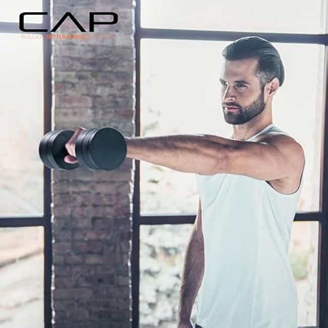 CAP Barbell 15 lb Adjustable Dumbbell ¨C Compact Cast Iron Weight | Multiple Options