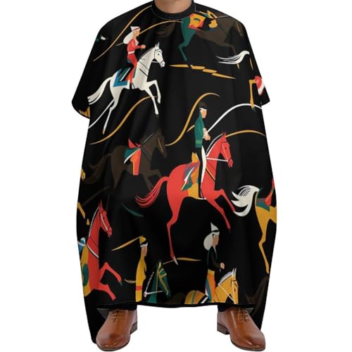 Horse Racing Hair Cutting Cape for Men Women Waterproof Barber Cape Adjustable Salon Haircut Capes