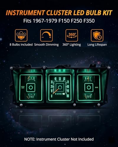 Kit 8 Lámparas LED Verde para Tablero Ford F150 1967-1979 miniatura 2
