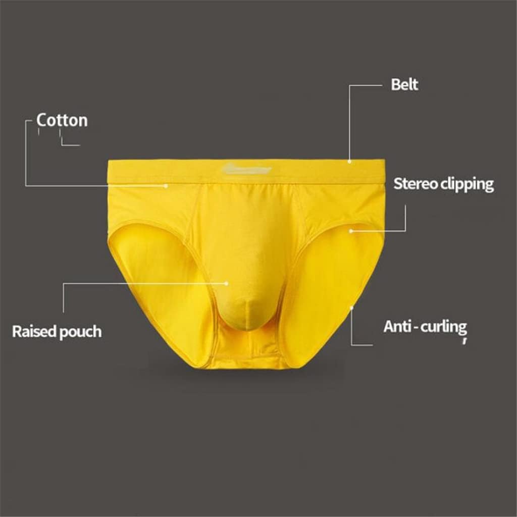 Yellow Wedding Men's Breathable And Comfortable Two-piece Briefs Cotton Trend Low Waist Narrow Edge