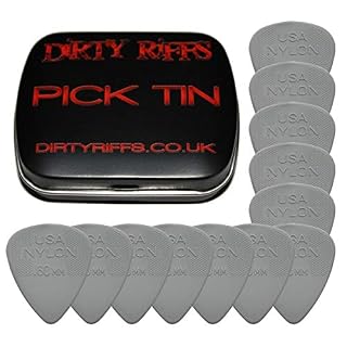 12 x Dunlop Nylon Standard de Guitare Picks/médiators – 0,60 mm Gris clair dans une pratique Pick étain - Les Beatles, Paul McCartney, John Lennon, RIngo Starr, George Harrison