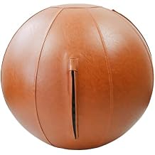 LifeSpan Fitness Yoga Exercise Ball Chair - Fitness Ball for Workout, Birthing Ball for Pregnancy, Exercise Ball Chair for Office, Balance Ball Chair Caramel Leather, 25 Inch