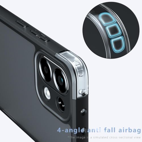Image of Matte PC + TPU Back Cover Case for Oppo K13 5G, Air Bag Protection, Anti-Fingerprint, Camera Protection, Never Turns Yellow, Micro Arc Edge, Black