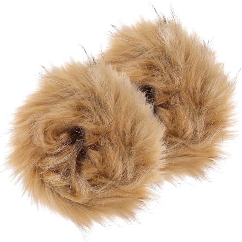 Puños peludos cálidos para mantener las manos calientes con tejido de invierno