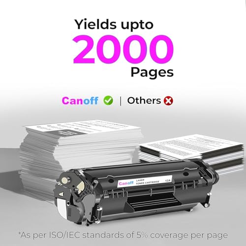 Image of CANOFF 12A Easy Refill LaserJet Toner Cartridges for HP LaserJet M1005 MFP,1020,1010 /1012 /1018 /1022 /1022n /1022NW /3015 /3020 /3030 /3050 /3050z /3052 /3055 /M1319 /M1319F MFP (Q2612A Easy Refill Pack of 2pc.)