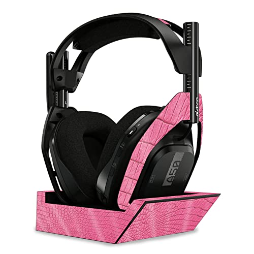 Image of MightySkins Glossy Glitter Skin Compatible With Astro A50 Wireless Headphones + Base Station (Gen 4) - Pink Gator Skin | Protective, Durable High-Gloss Glitter Finish | Easy To Apply | Made in the USA