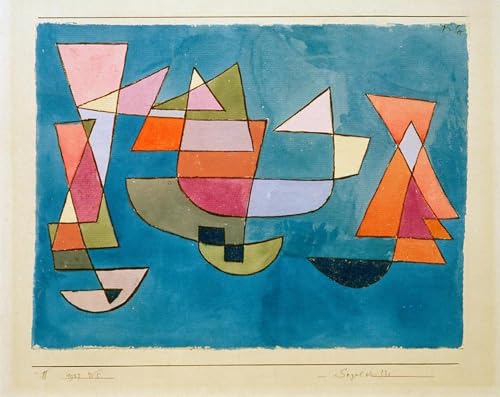 Affiche Paul Klee voiliers impression sur toile pour sublimer le design d'un salon