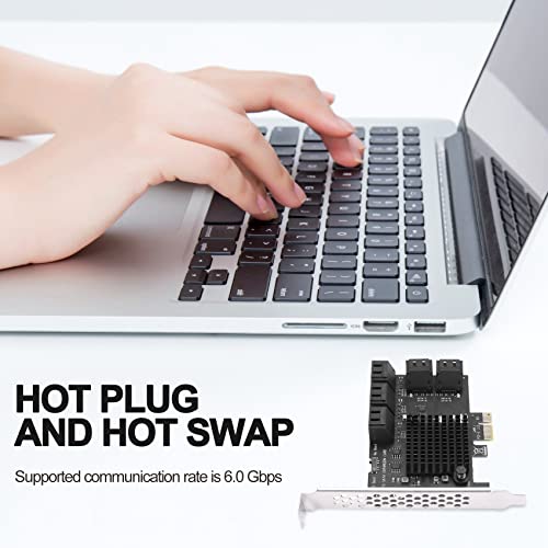Tarjeta de expansión PCIe X1 a SATA 3.0 controlador de discos SSD con convertidor SATA3 de 6Gbps 2