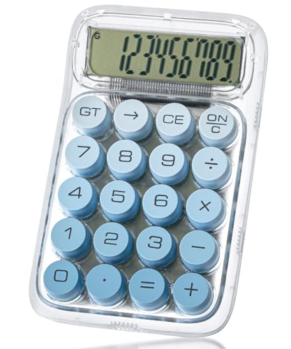 Mr. Pen- Mechanical Switch Calculator, 10 Digits, Blue, Transparent Body, Large LCD Display, Big