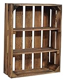 CHICCIE Holzregal Schmalhanz 50x40x15cm - Geflammt 2X kurzes Regal