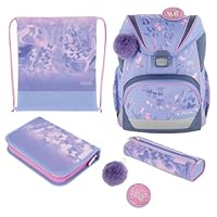 herlitz Schulranzen Set 6-teilig Butterfly Paradise Ergonomische Ultraleichte Schultasche 1.Klasse Junge Mädchen Kinder 16 L
