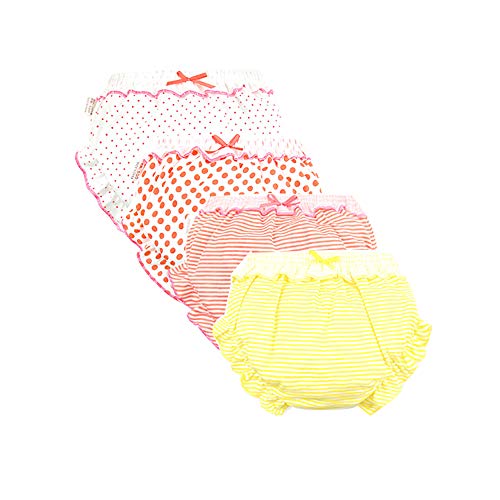 Baby Girls Bloomers Newborn Infant Toddler Kids Cotton Ruffle Bow Diaper Covers Briefs Underwear Set 0-4T
