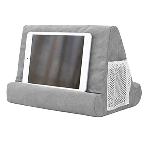 Pillow Foam Laptop Tablet Lapdesk Multifunction Tablet Stand Holder Stand Lap Rest Cushion for Ipad with Bag (Grey)