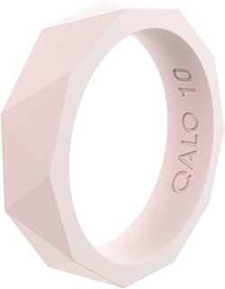 QALO Women's Rubber Silicone Ring, Prism Rubber Wedding Band, Breathable, Durable Engagement Silicone Ring, 4.9mm Wide 2.1mm Thick, Multi Colors