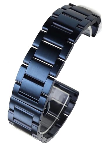 Bracelet de montre acier inoxydable bleu foncé extrémité incurvée bracelet montre métal