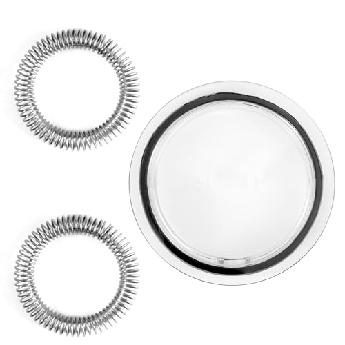 Milk Frother Lid with 2pcs Spring Whisk Replacement, Milk Frother Lid Cover Seal Parts Coffee Machine Accessories Compatible with Nespresso Aeroccino 3/4/Plus