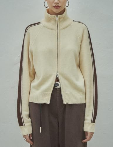 Qiaomai Womens Cardigan Sweaters Zip Up Long Sleeve Knit Sweater Jacket Open Front Outerwear Coats4