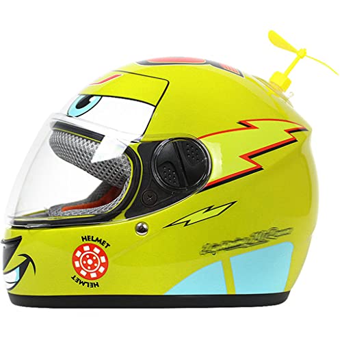 Full Face Motorcycle Helmet For Children's, 3-8 Years Old Ages Youth Four-Wheel Crash Motorbike Helmet With Visor, Dot/Ece Approved Cute Kids Scooter Mtb Helmet For Boys Girls-D-47-53Cm #TOP18