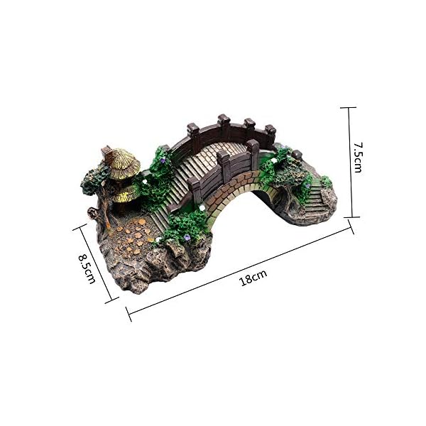 YANCONGLIDEYAN Aquarium Ornament Resin Arch Bridge Tree Pavilion Artificial Bridge Model for Garden Decor Fish Tank Landscape Accessories - Image 3