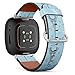 CJBROES Replacement Leather Watch Band, Compatible with Fitbit Versa 3 and Fitbit Sense of Wristband Bracelet Accessory - Paris