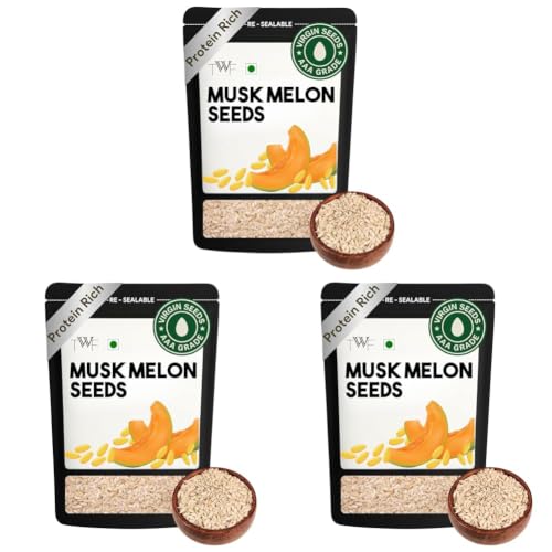 Image of TWF Virgin Muskmelon Seeds | 500 gm | AAA Grade Seeds for Eating | 100% Natural | Kharbooja Magaj | Peeled | Gluten Free | Perfect for Snacking & Cooking | Resealable Pack | Diet Snack | Unroasted | Unsalted | Highest Natural Potency