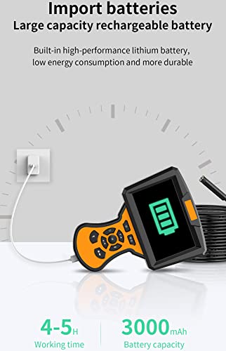 XJJY Single & Dual Lens Inspection Camera Endoscope met 5"IPS LCD-scherm 8mm HD Borescope Riolering Camera met LED-zaklamp,Dual lens,5M - Image 7