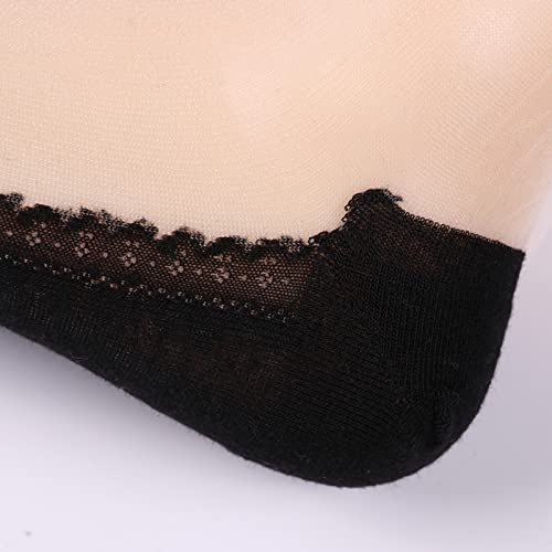 Image of 3 Pairs Ultra Thin Transparent Lace Elastic Sheer Short Socks for Women