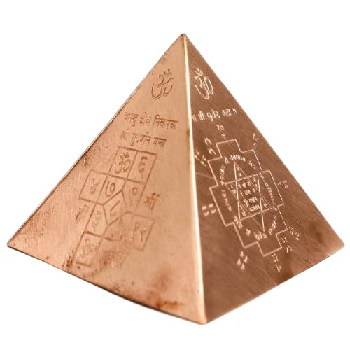 Copper Wealth and Success Vastu Pyramid for Home & Office 3 Inches Shri Yantra Shri Ganesh Yantra Vastu Dost Nivaran Shri Kuber