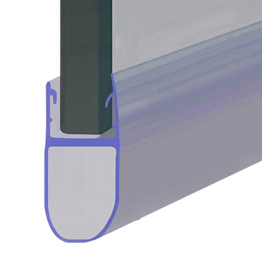Shower Seal Uk Ltd Clear Shower Or Bath Screen Door Seal | Fits 6, 7 Or 8Mm Glass | Seals Gaps Of Up To 16Mm | 80Cm, 90Cm, 140Cm Or 200Cm Long | | Seal202 (200Cm)