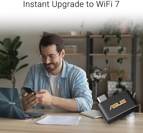 ASUS USB-BE93 Mini USB-C WiFi 7 Tri-Band Adapter with WPA3 Security - 1