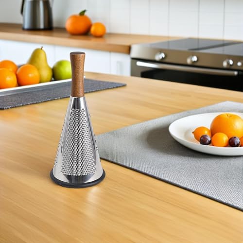 Rallador manual vertical de acero inoxidable y mango de madera miniatura 5