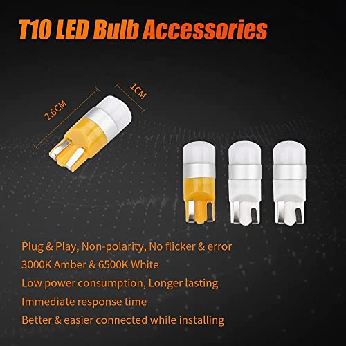 Bestview Signal Mirror Lights, Amber Lens Side Marker Lamp Compatible With 2008-2016 F250 F350 F450 Super Duty, White & Amber Turn Signal Aftermarket Replacement, Pack Of 2 #TOP4