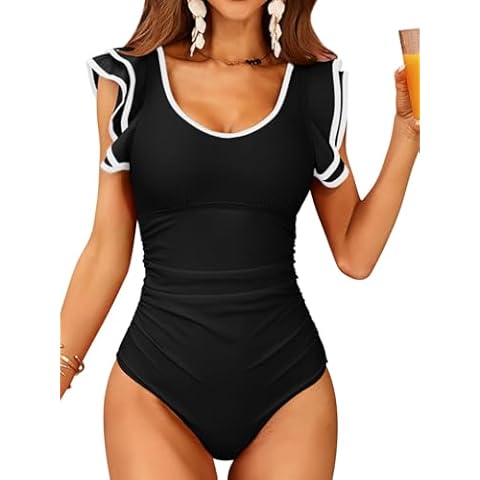 Charmo Women's Ruffle Sleeve Swimsuit Cover