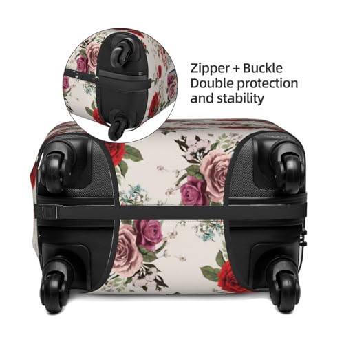 Travel Luggage Cover - Rose Flowers No.1028 Washable Suitcase Covers Protector Fits 18-32 Inch Luggage2