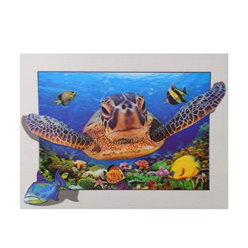SWcarry 3D Lenticular Picture Poster Artwork Unique Wall Decor Holographic Pictures (Sea Turtles)