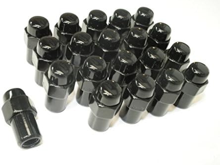 T6 PREMIUM BLACK STANDARD MAG LUG NUTS 13/16" HEX 1.68" TALL 0.75" SHANK LENGTH 0.68" SHANK WIDTH 7/16" THREAD PITCH SET OF 24