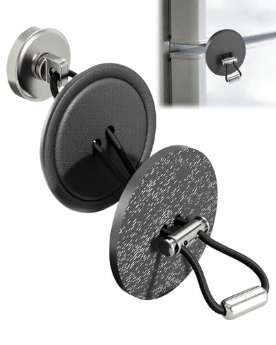 PUWJNV RV Refrigerator Door Latch Magnetic Camper Fridge Door Stopper Adjustable Elastic Strap Dual Mode Lock & Ventilation No-Drill Installation