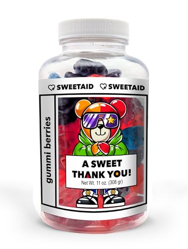 A Swet Thank You! – Sweet Aid Jar with Gummies – Appreciation Gift for Teachers, Coworkers, Friends – Small Gratitude Gift