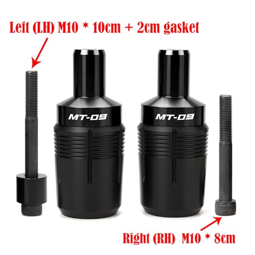 Image of Compatible with 2026 MT09 2025 MT 09 2024 2023 MT09 SP 2022 2021 MT-09 TRACER 9 GT FZ09 CNC Motorcycle Frame Sliders Crash Protector Pad Falling Protection (Black)
